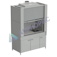 Шкаф вытяжной с коконом из стеклопластика с мойкой из НС и смесителем с ВЗБ светильником 1500х820х2240 мм, раб. поверхность - LABGRADE