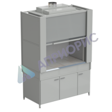 Шкаф вытяжной с коконом из стеклопластика без воды с ВЗБ светильником 1500х820х2240 мм, раб. поверхность - КЕРАМИКА