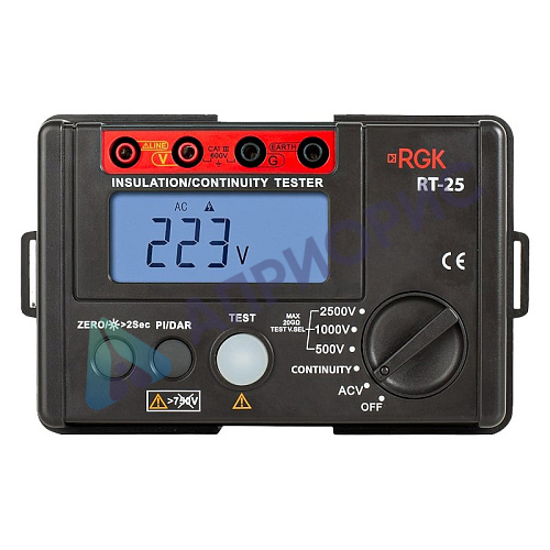 Цифровой мегаомметр RGK RT-25 с поверкой
