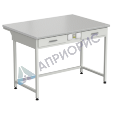 Стол лабораторный с 2-мя ящиками и электрикой 1200х850х850 мм, раб. поверхность - ЛАМИНАТ БЕЛЫЙ