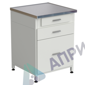 Тумба 3 ящика 610х610х850, верхний ящик - роликовые направляющие, нижние ящики - направляющие полного выдвижения, МОНОЛИТНЫЙ КЕРАМОГРАНИТ