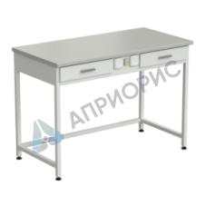 Стол лабораторный с 2-мя ящиками и электрикой 1200x600x850 мм, раб. поверхность - ЛАМИНАТ СЕРЫЙ