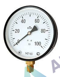 Поверка манометров, вакуумметров, мановакуумметров, напоромеров показывающих МП-40, МП-50, МП-63, МП-100, МП-160, ВП-100, ВП-160, МВП-100, МВП-160, НП-63