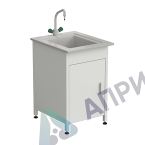 Стол-мойка одинарная 550х650х850 мм, смеситель tof, раб. поверхность - DURCON