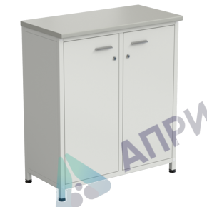 Шкаф-тумба белая 2 двери 910х450х1060 мм, раб. поверхность - ЛАМИНАТ СЕРЫЙ