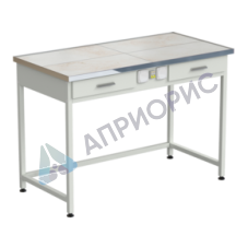 Стол лабораторный с 2-мя ящиками и электрикой 1212х610х850 мм, раб. поверхность - КЕРАМИКА
