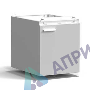 Тумба подвесная дверь правая 400х540х465 мм, низкая, серый металл - СТАЛЬ