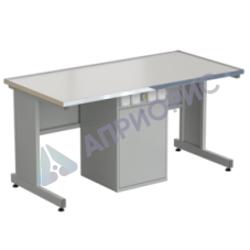 Стол ученический с сервисной стойкой, с электрикой 1515х750х760, раб. поверхность - LABGRADE-лайт