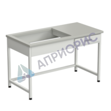 Приставка для весового стола 1200х600х750, раб. поверхность - ЛАМИНАТ СЕРЫЙ (весовой стол слева)