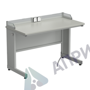 Стол ученический с бортиком и розетками 1200х600х840, раб. поверхность - ЛАМИНАТ СЕРЫЙ