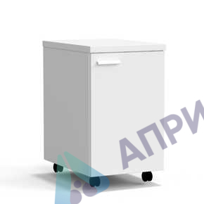 Тумба подкатная дверь правая 400х540х670 мм, средняя, белый металл - СТАЛЬ