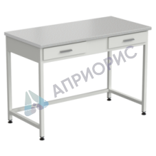 Стол лабораторный с 2 ящиками 1200х600х850мм, раб. поверхность - ЛАМИНАТ БЕЛЫЙ