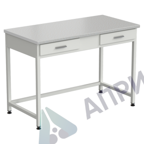 Стол лабораторный с 2 ящиками 1200х600х850мм, раб. поверхность - ЛАМИНАТ БЕЛЫЙ