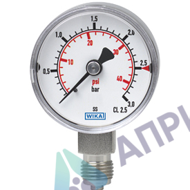 Поверка манометров с трубкой Бурдона, нержавеющая сталь модель 131.11