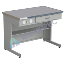 Стол демонстрационный с электрикой 1212х750х900, раб. поверхность - МОНОЛИТНЫЙ КЕРАМОГРАНИТ