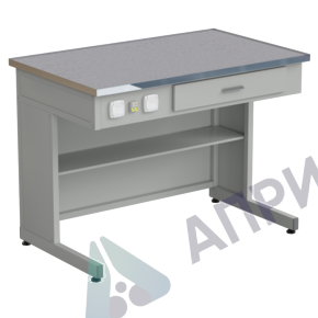 Стол демонстрационный с электрикой 1212х750х900, раб. поверхность - МОНОЛИТНЫЙ КЕРАМОГРАНИТ