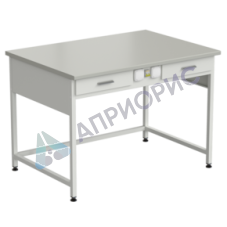 Стол лабораторный с 2 ящиками и электрикой (усиленный) 1200x850x850 мм, раб. поверхность - ЛАМИНАТ СЕРЫЙ