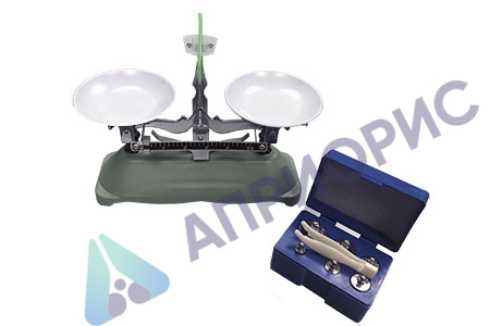 Весы учебные с гирями до 200 граммов