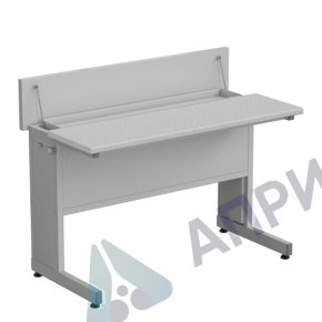 Стол ученический с откидной крышкой 1200*600*950, раб. поверхность - ЛАМИНАТ СЕРЫЙ