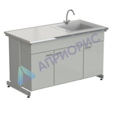 Мойка одинарная 1515х750х900 мм, одна чаша СП слева, смеситель, раб. поверхность - LABGRADE-лай