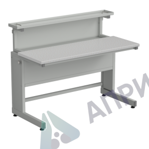 Стол ученический с выдвижным блоком 1200х600х965 в сборе, раб. поверхность - ЛАМИНАТ СЕРЫЙ
