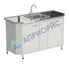 Мойка торцевая с одной раковиной и смесителем 1450х600х850