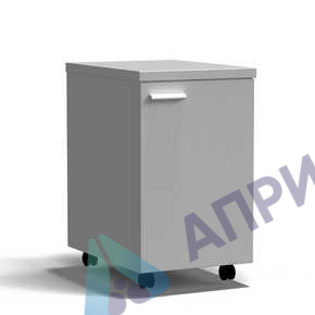 Тумба подкатная дверь правая 400х540х670 мм, средняя, серый металл - СТАЛЬ
