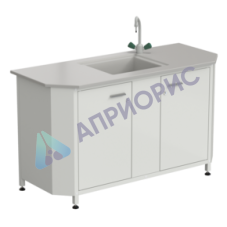 Мойка торцевая с одной раковиной и смесителем 1450х600х850