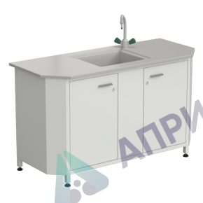 Мойка торцевая с одной раковиной и смесителем 1450х600х850