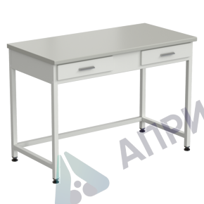Стол лабораторный с 2 ящиками 1200х600х850мм, раб. поверхность - ЛАМИНАТ СЕРЫЙ