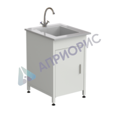 Стол-мойка одинарная 550х650х850 мм, материал раковины - СТЕКЛОПЛАСТИК