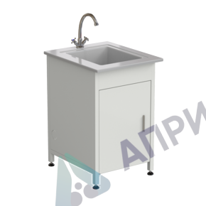 Стол-мойка одинарная 550х650х850 мм, материал раковины - СТЕКЛОПЛАСТИК