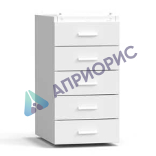 Тумба подвесная 5 ящиков 400х540х760 мм, высокая, белый металл - СТАЛЬ