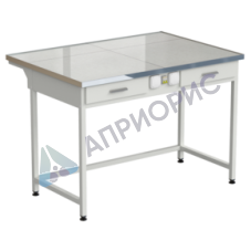 Стол лабораторный с 2-мя ящиками и электрикой 1212х850х850 мм, раб. поверхность - КЕРАМОГРАНИТ