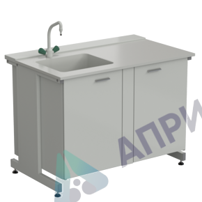 Мойка одинарная 1200х750х900 мм, одна чаша слева, смеситель, раб. поверхность - DURCON