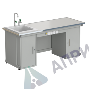 Стол демонстрационный с двумя напольными тумбами, с электрикой, с подводом воды 2000х750х900, раб. поверхность - LABGRADE-лайт