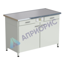 Стол-тумба с электрикой (2 ящика + двери) 1212x610x850 мм, раб. поверхность - МОНОЛИТНЫЙ КЕРАМОГРАНИТ