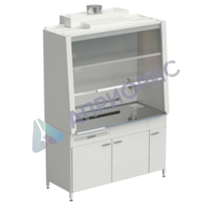 Шкаф вытяжной с подводом воды с ВЗБ светильником 1520х750х2160 мм, раб. поверхность - НЕРЖАВЕЮЩАЯ СТАЛЬ