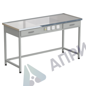 Стол с подсветкой рабочей зоны 1515х610х850, раб. поверхность - LABGRADE-лайт