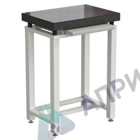 Стол для весов малый 630x450x900 мм, с выдвижной полкой, цвет каркаса - белый, гранит