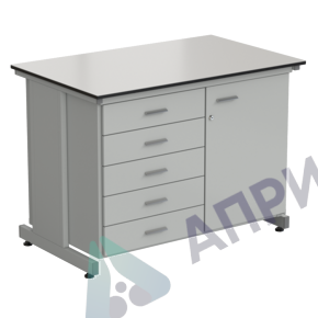 Стол-тумба 1 дверь (правая) + 5 ящиков 1200х750х900, LABGRADE