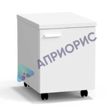 Тумба подкатная дверь правая 400х540х530 мм, низкая, белый металл - СТАЛЬ