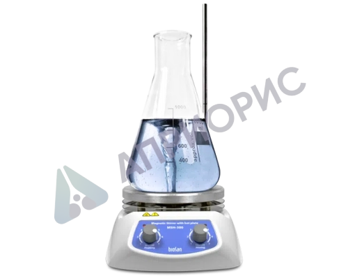 Мешалка магнитная MSH-300 BioSan (подогрев до +330 °С, до 15 л, 1250 об/мин, d=160мм, штатив, перем. эл-т 6*25мм)
