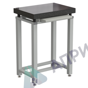 Стол для весов малый 630x450x900 мм, с выдвижной полкой, цвет каркаса - серый, гранит