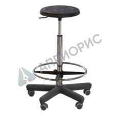Табурет лабораторный на роликах (высота 620-760 мм) (полиуретан)