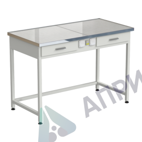 Стол лабораторный с 2-мя ящиками и электрикой 1212х610х850 мм, раб. поверхность - КЕРАМОГРАНИТ