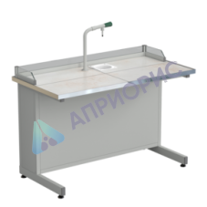 Стол ученический с подводом воды, с бортиком 1212х610х840, раб. поверхность - КЕРАМИКА