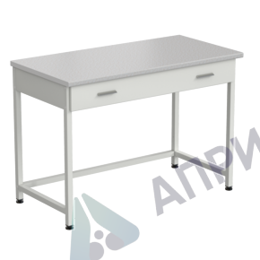 Стол лабораторный с 1 ящиком 1200х600х850 мм, раб. поверхность - ЛАМИНАТ БЕЛЫЙ