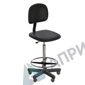 Стул лабораторный на роликах (высота 620-760 мм) (кожзам)