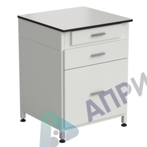 Тумба 3 ящика 610х600х850, верхний ящик - роликовые направляющие, нижние ящики - направляющие полного выдвижения, LABGRADE